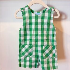 Bella Bliss Green and White Gingham Romper